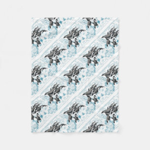 Manta Polar Ballenas de orca azul antiguo