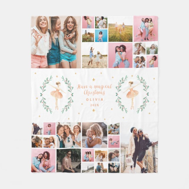 Manta Polar Ballerina 29 foto Navidades modernos mínimos (Anverso)