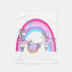 Manta Polar Ballerina Cute Unicornio Bailando Bajo Un Arcoiris