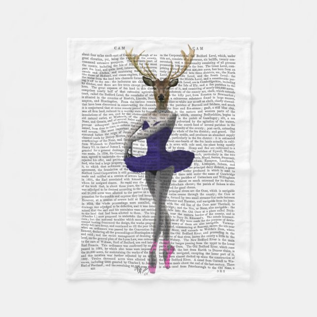 Manta Polar Ballerina Deer en azul (Anverso)
