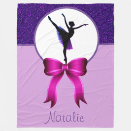 Manta Polar Ballerina Purple Purpurina y Bow Fleece Blanket