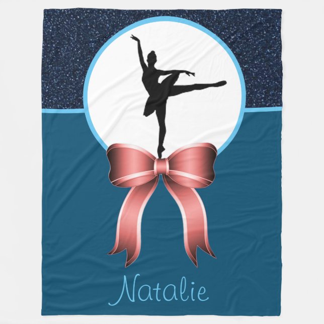 Manta Polar Ballerina Purpurina y Bow Fleece Blanket (Anverso)
