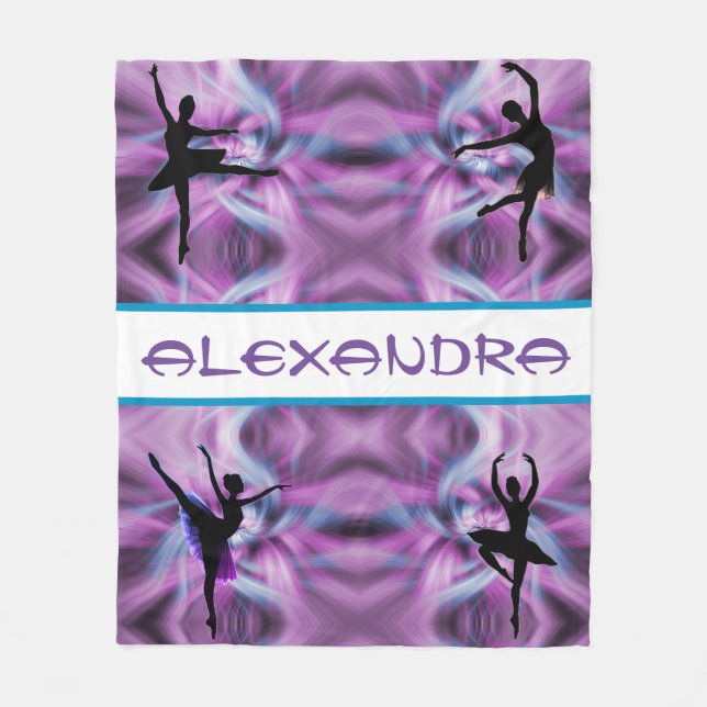 Manta Polar Ballet Dance Purple Resumen Fleece Blanket (Anverso)