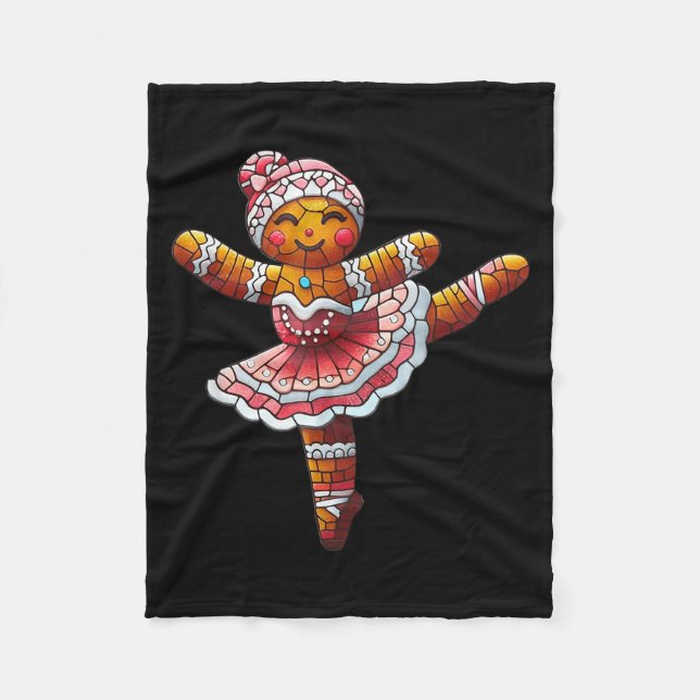 Manta Polar Ballet Dancer Gingerbread Christmas Dance Teacher  (Anverso)