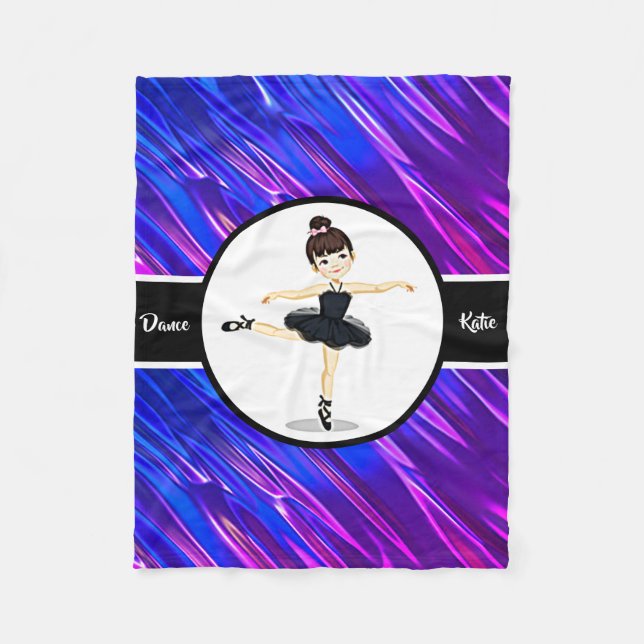 Manta Polar Ballet de Baile Azul/Morado Chicas Ballerina (Anverso)