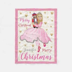 Manta Polar Ballet de pepita personalizado/funda de papel rosa