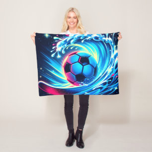 Manta Polar Balón de fútbol de ola futurista océano surf