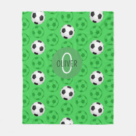 Manta Polar Balón de Fútbol para Niños Nombre Personalizado Ve