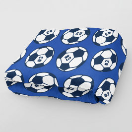 Manta Polar Balón de Fútbol Patrón de Número Azul Real