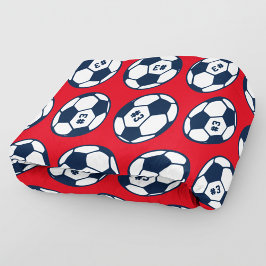 Manta Polar Balón de Fútbol Patrón de Número Rojo Marina