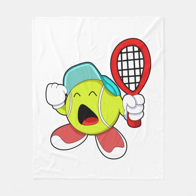 Manta Polar Balón de tenis con raqueta de tenis (Anverso)