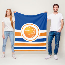 Manta Polar Baloncesto azul y Naranja