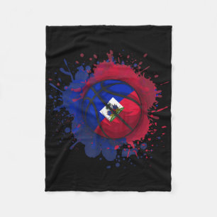 Manta Polar Baloncesto Con Bandera De Haití
