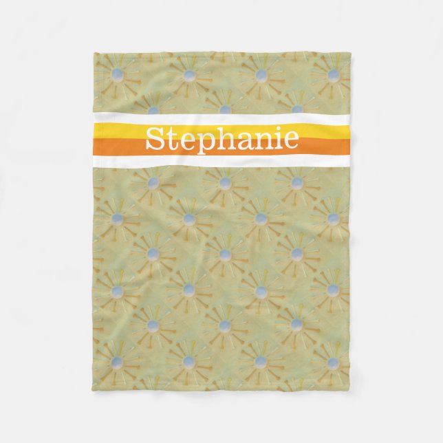 Manta Polar Baloncesto de golf Personalizado con nombre naranj (Anverso)