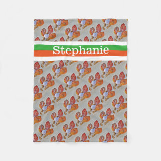 Manta Polar Baloncesto de golf Personalizado con nombre naranj