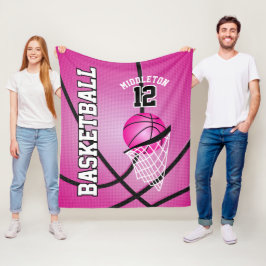 Manta Polar Baloncesto 🏀 Deporte Diseño - Rosa