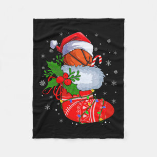 Manta Polar Baloncesto Gracioso En Navidades Socava Santa Bask