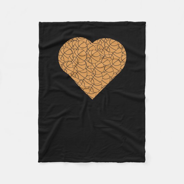 Manta Polar Baloncesto Heart Love Design (Anverso)