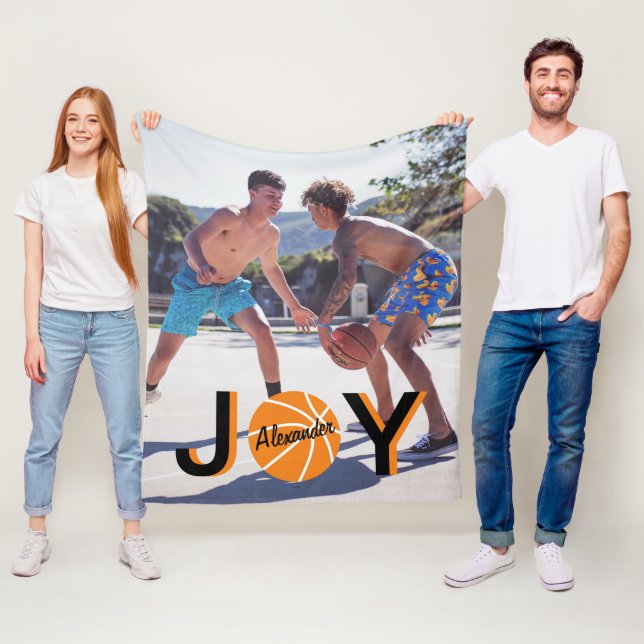 Manta Polar Baloncesto JOY Photo Fleece Blanket (In situ)
