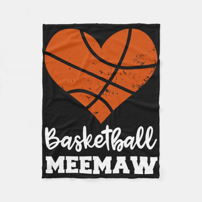 Manta Polar Baloncesto Meemaw Fun Baloncesto Heart Grandma Mee (Anverso)