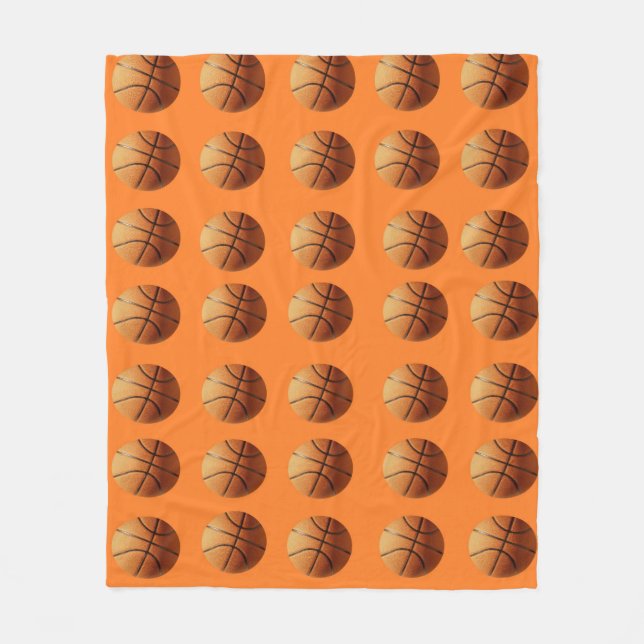Manta Polar Baloncesto naranja Sobre Fondo Naranja, (Anverso)