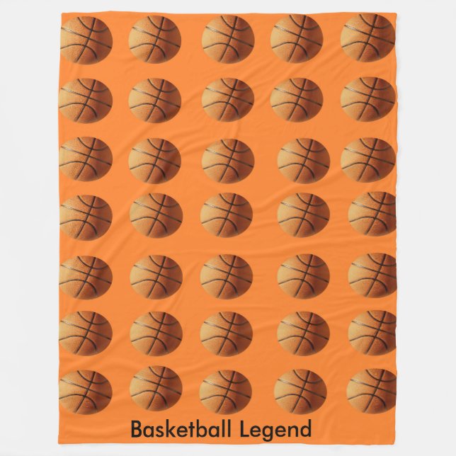 Manta Polar Baloncesto naranja Sobre Fondo Naranja, (Anverso)