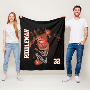 Manta Polar Baloncesto - Negro y Naranja