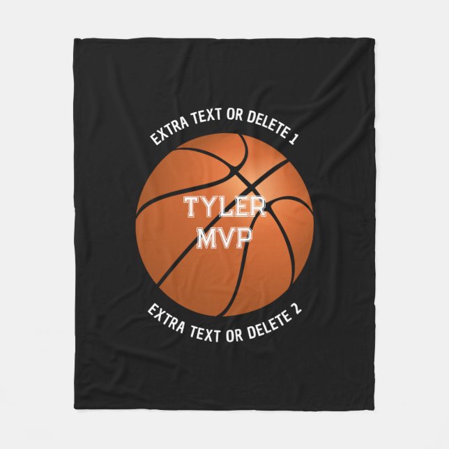 Manta Polar Baloncesto Nombre del niño MVP/Número 2 Línea de t (Anverso)