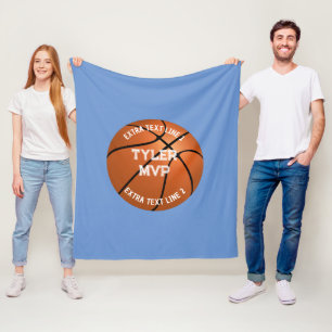 Manta Polar Baloncesto, nombre del niño, MVP/Número, 2 líneas