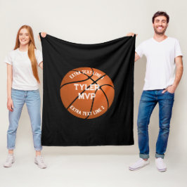 Manta Polar Baloncesto, nombre del niño, MVP/Número, 2 líneas 