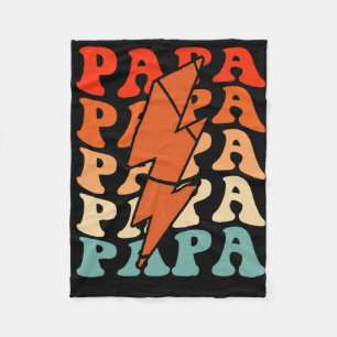 Manta Polar Baloncesto Papa Dad Retro Groovy Lightning Bolt Fa