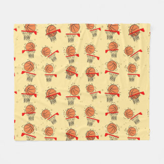 Manta Polar Baloncesto - Patrón continuo de pelota y aro
