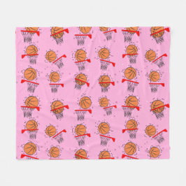 Manta Polar Baloncesto - Patrón de Pelota y Aro