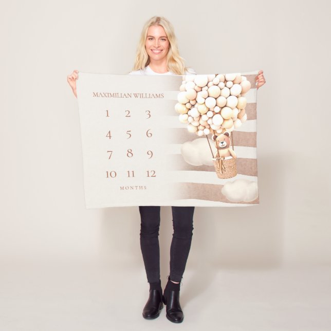 Manta Polar Balones de oso neutro de género Milestone Baby Bla (In situ)