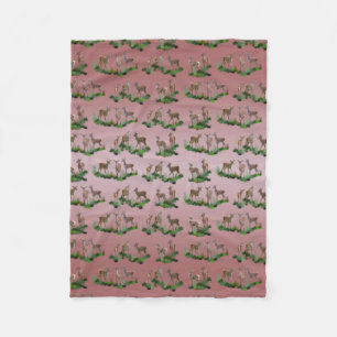 Manta Polar Bambi Meadow Fleece Blanket (Dusty Pink Mix)
