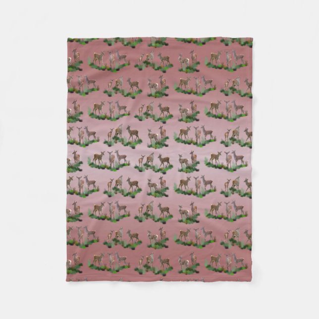 Manta Polar Bambi Meadow Fleece Blanket (Dusty Pink Mix) (Anverso)