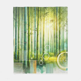 Manta Polar Bamboo Serenity Geometric Fleece Blanket