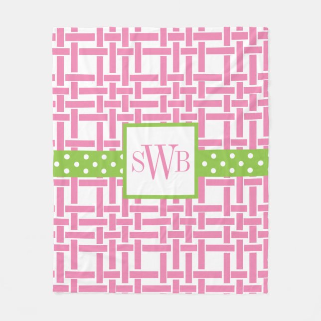 Manta Polar Bambú y Grosgrain Monogramed Fleece Blanket (Anverso)