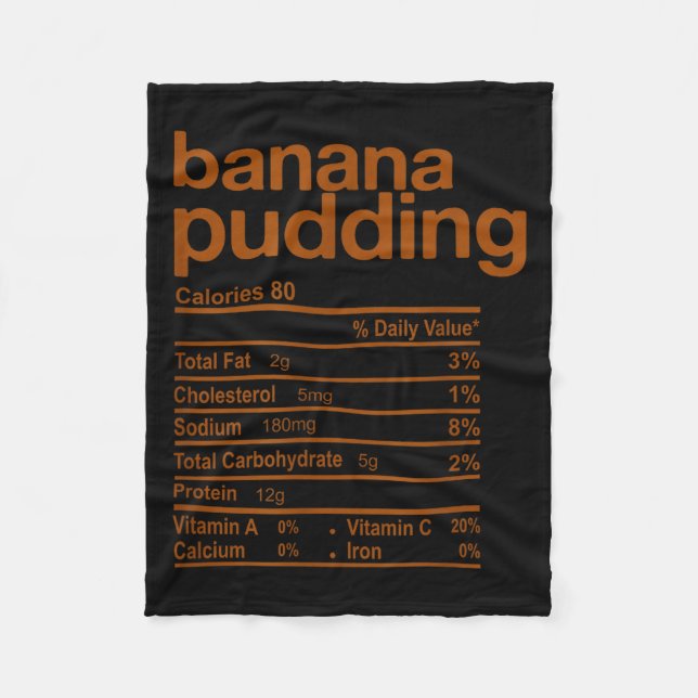 Manta Polar Banana Pudding Nutrition Facts Funny Thanksgiving  (Anverso)