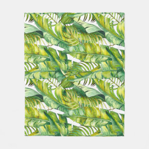 Manta Polar Banana tropical deja patrón acuático