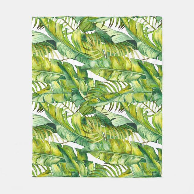 Manta Polar Banana tropical deja patrón acuático (Anverso)