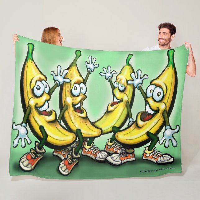 Manta Polar Bananas Fleece Blanket (In situ)