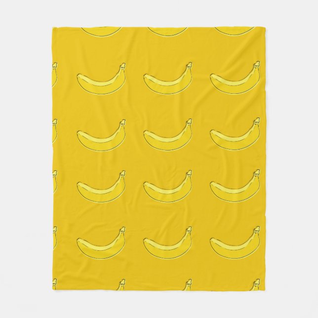 Manta Polar bananas, Seamless pattern with bananas, food backg (Anverso)