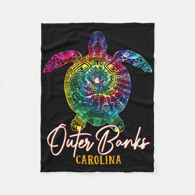 Manta Polar Bancos Exteriores Tye Dye Sea Turtle Carolina Fami (Anverso)