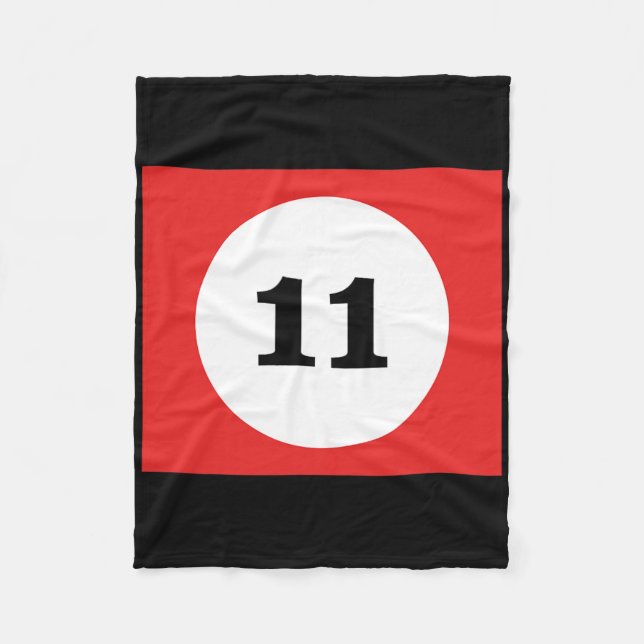 Manta Polar Banda de billar de bandas rojas #11 Grupo coincide (Anverso)