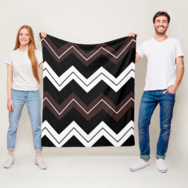 Manta Polar Banda de Chevron Black White Brown