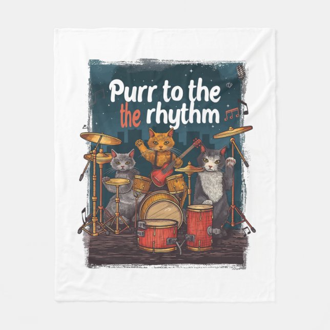 Manta Polar Banda de gato Rockin (Anverso)