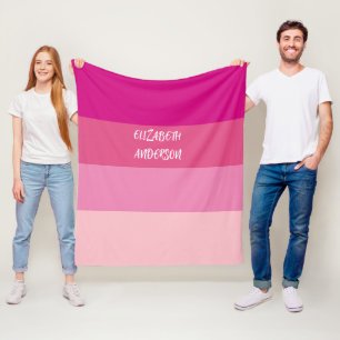 Manta Polar Banda horizontal rosa de bloque de colores