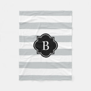 Manta Polar Banda monográfica negra y gris   Fleece Blanket