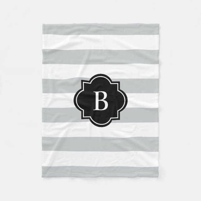 Manta Polar Banda monográfica negra y gris | Fleece Blanket (Anverso)